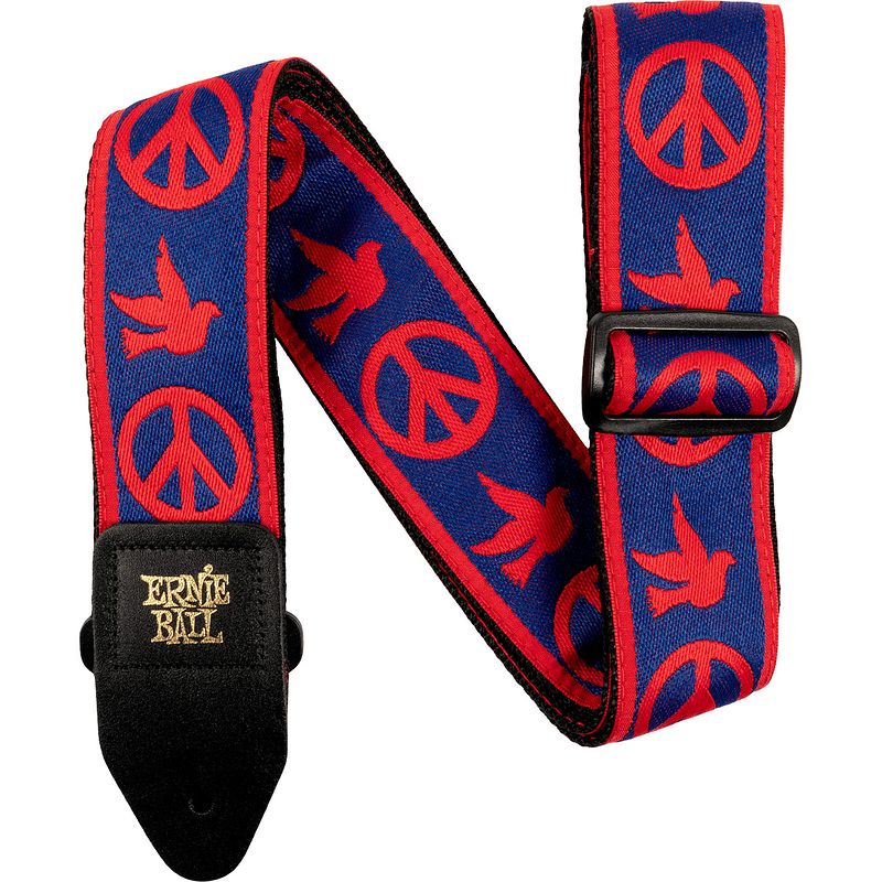 Foto van Ernie ball classic jacquard strap 4698 peace love dove gitaarband