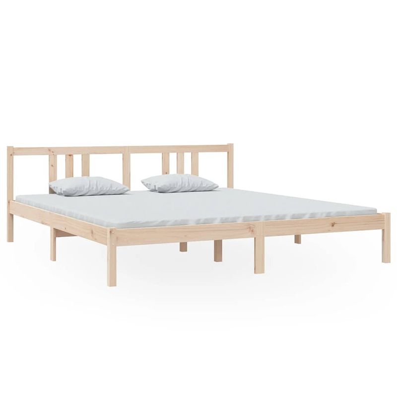 Foto van The living store houten bedframe - 180 x 200 cm - hoogwaardig massief grenenhout - stabiel en comfortabel