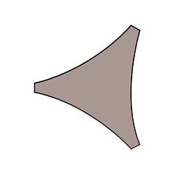 Foto van Compleet pakket: schaduwdoek driehoek 3,6x3,6x3,6m taupe met waterafstootmiddel en rvs bevestigingsset