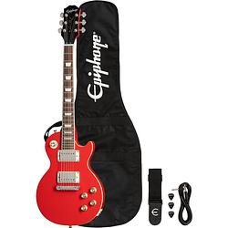 Foto van Epiphone power players les paul lava red 7/8 elektrische gitaar met gigbag, strap, kabel en plectrums