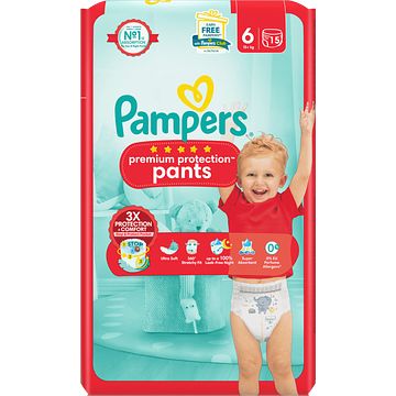 Foto van Pampers premium protection pants maat 6, x15 luiers bij jumbo