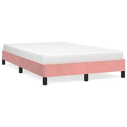 Foto van Vidaxl bedframe fluweel roze 120x200 cm