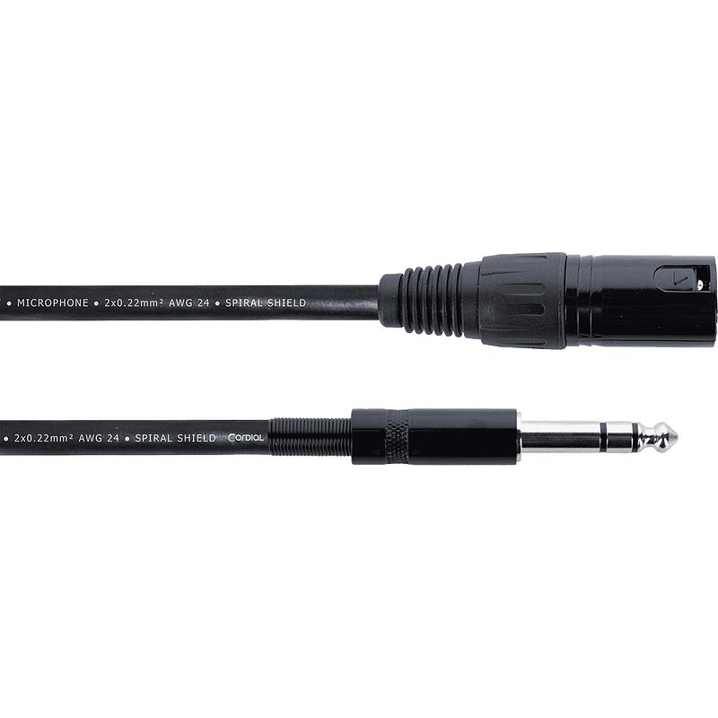 Foto van Cordial em1mv elements verloopkabel xlr male - 6.3mm trs jack 1m