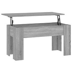 Foto van The living store salontafel 101x49x52 cm bewerkt hout grijs sonoma eikenkleurig - tafel