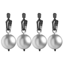 Foto van 4x stuks tafelkleedgewichtjes zilveren kogels/ballen - tafelkleedgewichten