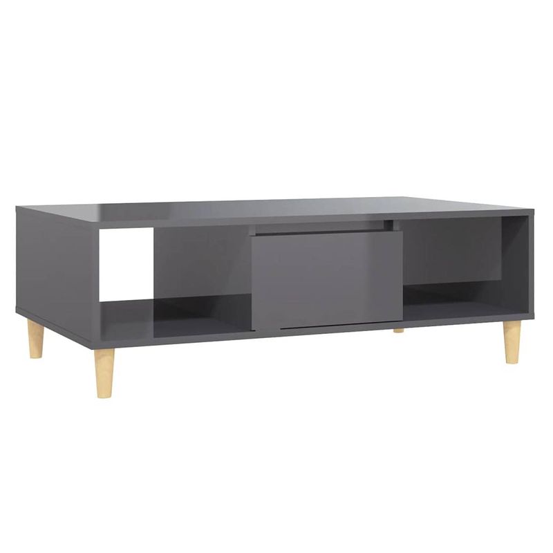 Foto van Vidaxl salontafel 103,5x60x35 cm spaanplaat hoogglans grijs