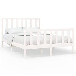 Foto van Vidaxl bedframe massief grenenhout wit 140x200 cm