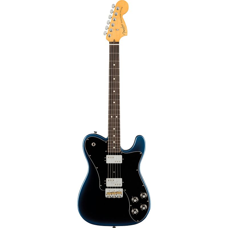 Foto van Fender american professional ii telecaster deluxe rw dark night elektrische gitaar met koffer