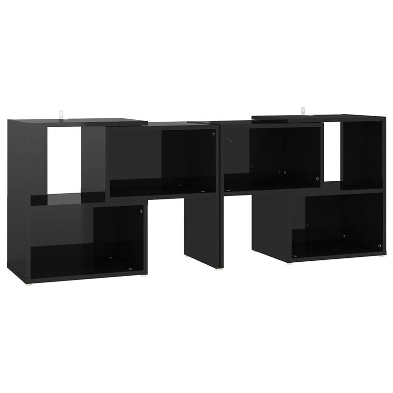 Foto van The living store tv-meubel 104x30x52 cm spaanplaat hoogglans zwart - kast