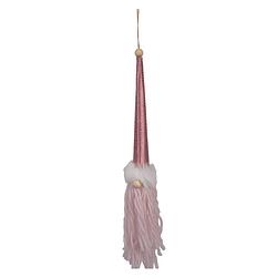 Foto van Clayre & eef decoratie hanger kabouter 48 cm roze synthetisch roze