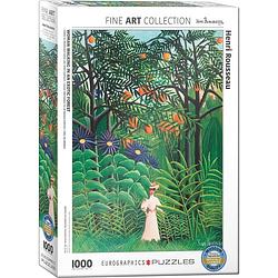 Foto van Eurographics puzzel woman in an exotic forest - henri rousseau (1000 stukjes)