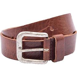 Foto van Riem - riemen - gebroken cognac - 3.5 cm - unisex - 100% leren - leder - riem maat 80