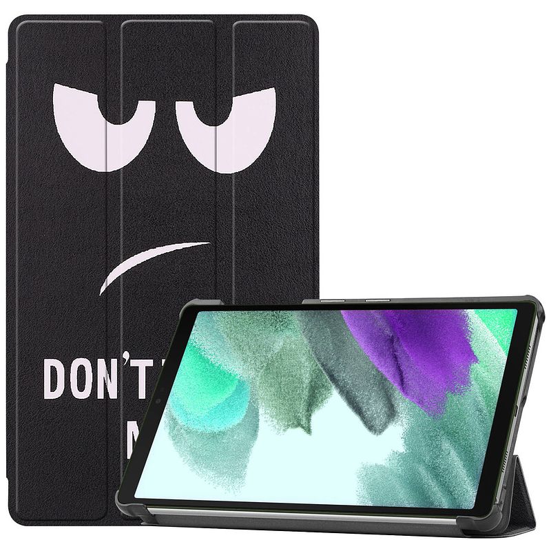 Foto van Basey samsung galaxy tab s6 lite hoesje kunstleer hoes case cover - don'st touch me