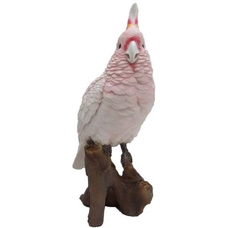 Foto van Dierenbeelden roze kaketoe - decoratie beeldje roze kaketoe 25 cm