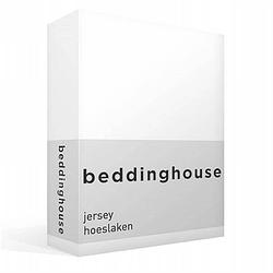 Foto van Beddinghouse jersey hoeslaken - 100% gebreide jersey katoen - 2-persoons (140x200/220 cm) - white