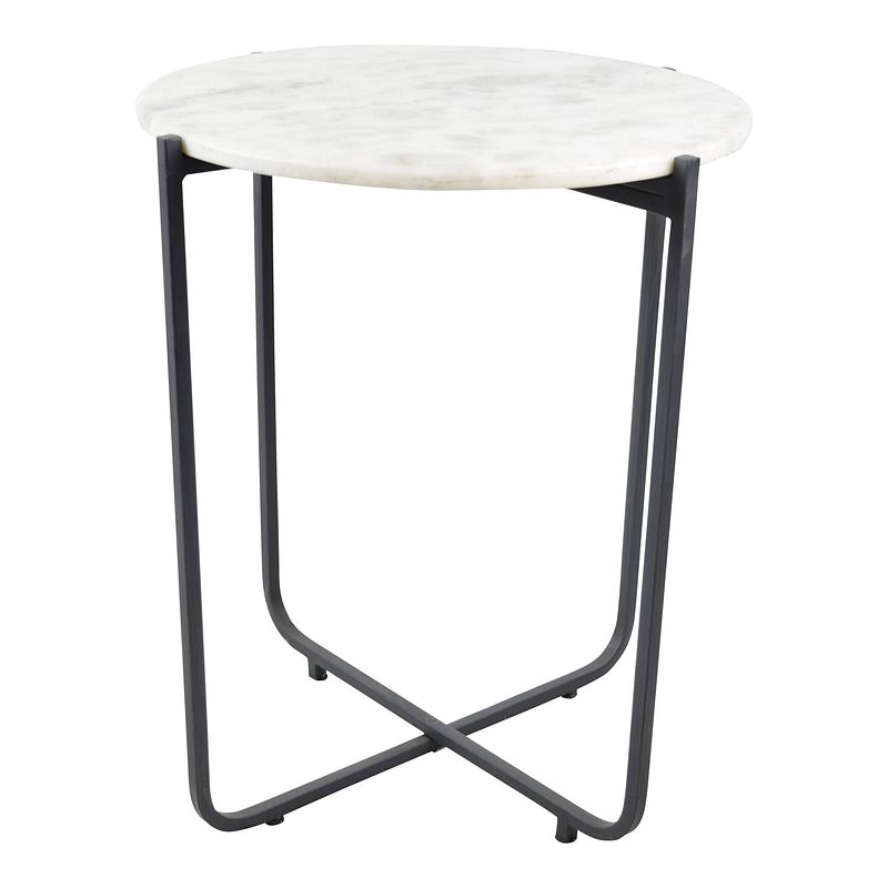 Foto van Loft42 marble bijzettafel rond - metaal - marmer - 55x45x45