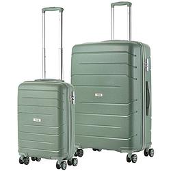 Foto van Travelz big bars kofferset trolleyset 2-delig handbagage + groot groen