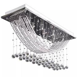 Foto van Infiori plafondlamp met glinsterende glas kristallen kralen 8xg9 29 cm