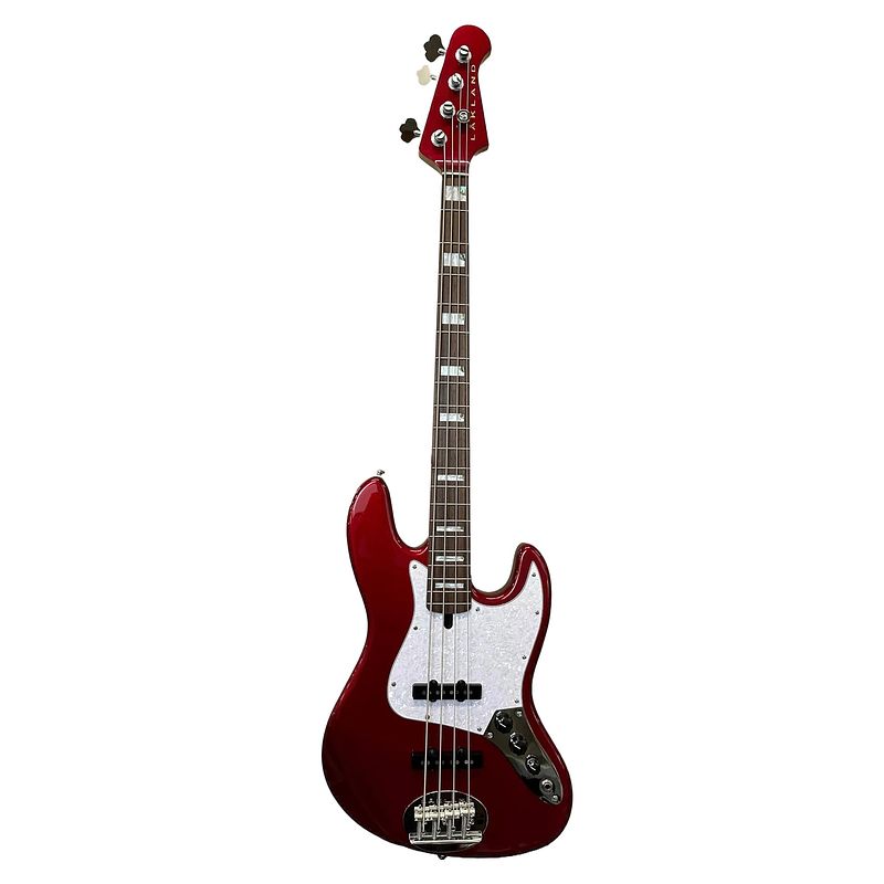 Foto van Lakland skyline 44-60 custom candy apple red gloss elektrische basgitaar