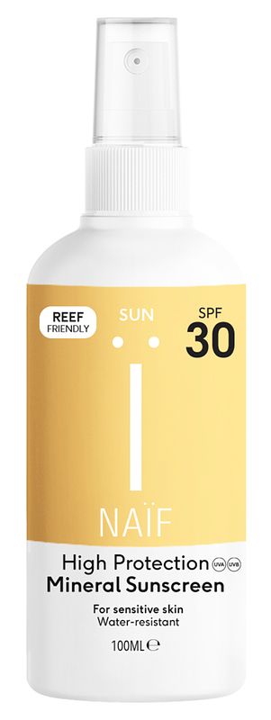 Foto van Naif sun spf30 mineral sunscreen spray