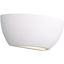 Foto van Led wandlamp - wandverlichting - trion roman - e14 fitting - rechthoek - mat wit - gips