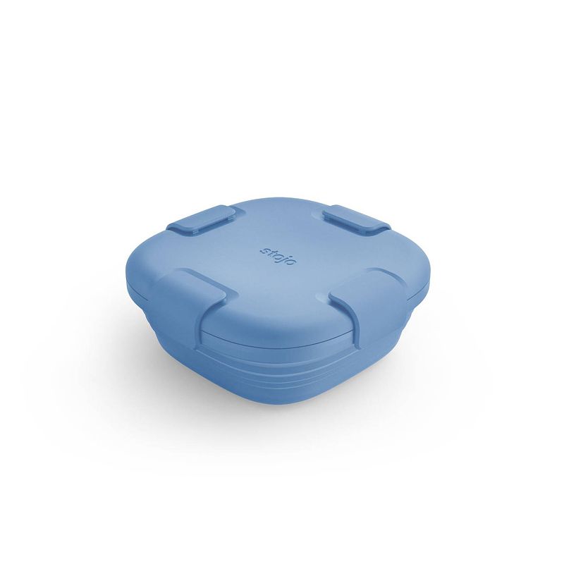 Foto van Stojo - lunchbox 700 ml steel - siliconen - blauw