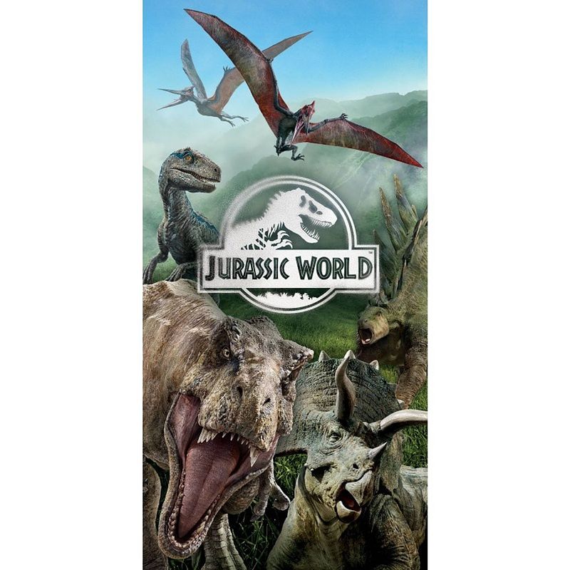 Foto van Jurassic world strandlaken isla nubar - 70 x 140 cm - katoen