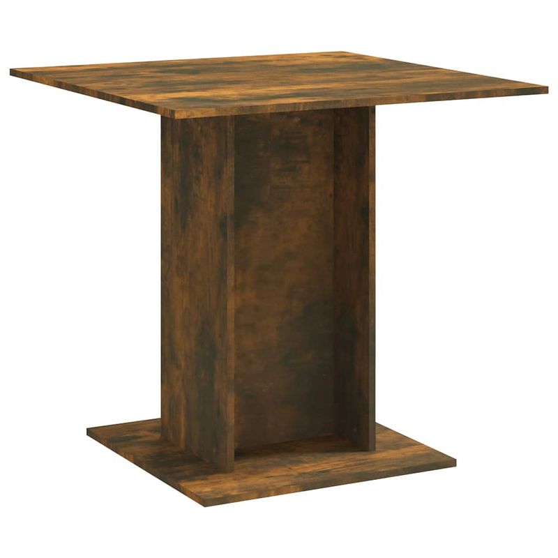 Foto van The living store eettafel gerookt eiken - 80 x 80 x 75 cm - duurzaam hout