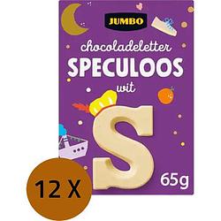 Foto van Jumbo chocoladeletter speculoos wit s 12 x 65 g