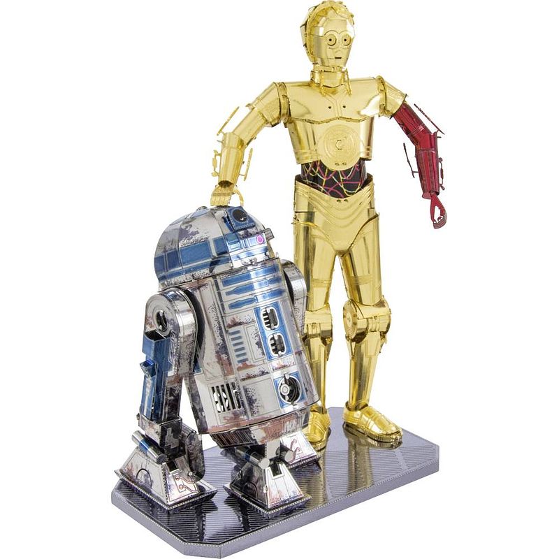 Foto van Metal earth star wars r2d2 en c-3po 3d modelbouwset 12,3 cm