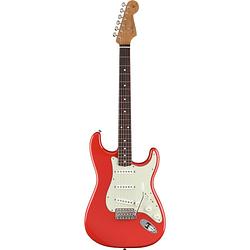 Foto van Fender limited edition vintera ii 's60s stratocaster rw fiesta red elektrische gitaar met deluxe gigbag