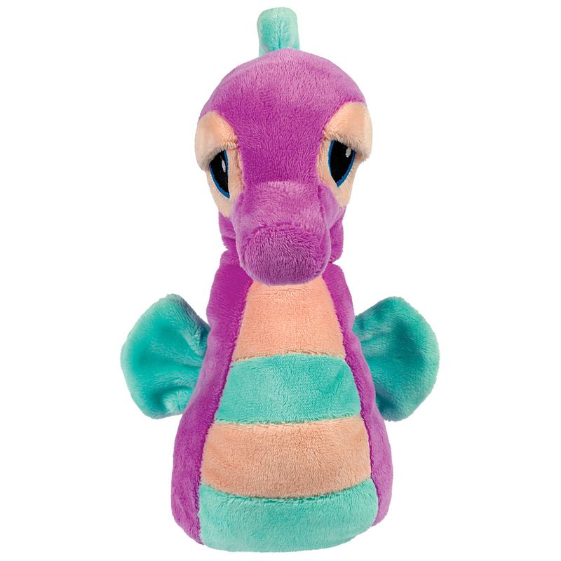 Foto van Suki gifts pluche zeepaardje knuffeldier - cute eyes - paars/blauw - 16 cm - knuffel zeedieren