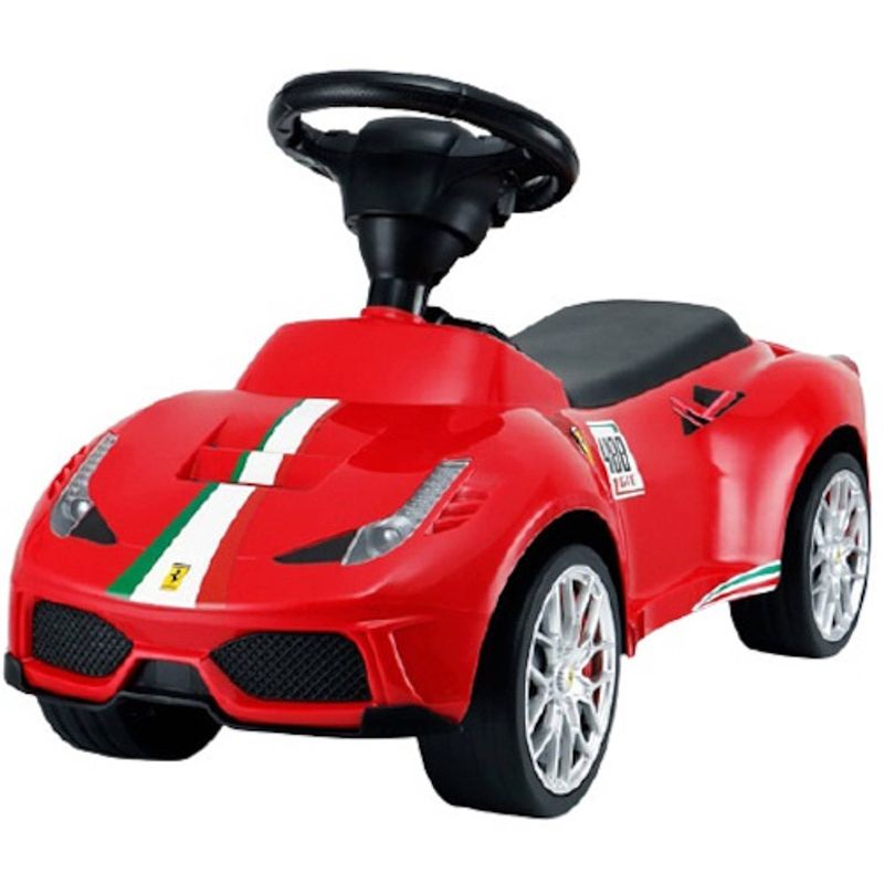 Foto van Happy baby loopauto ferrari 488 gt junior 70 x 38,2 cm wit/zwart