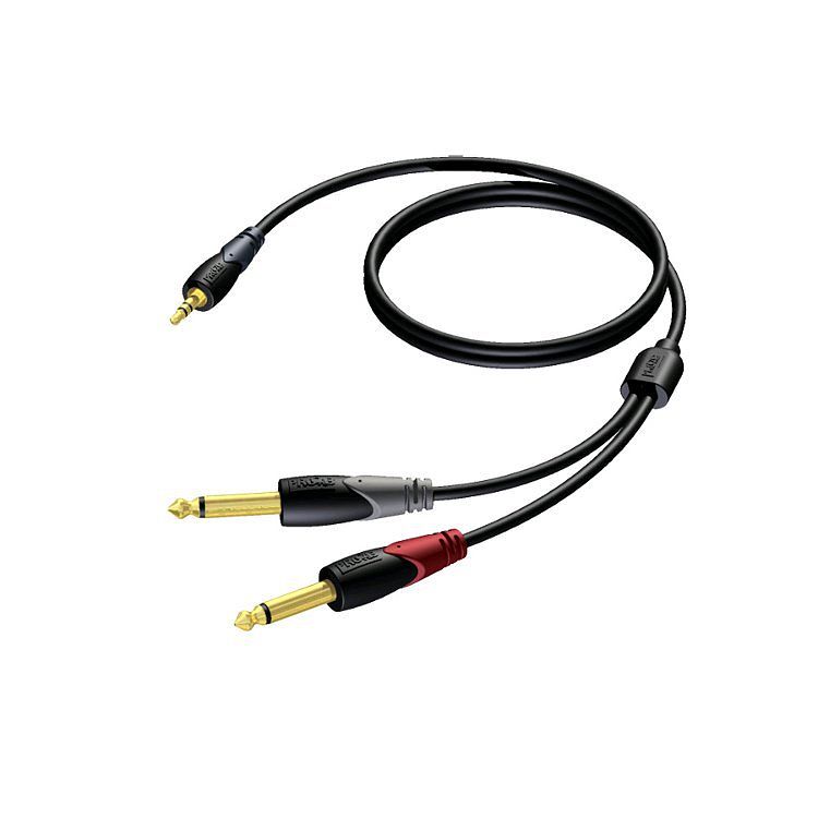 Foto van Procab cla713 classic 1x mini-jack - 2x jack verloopkabel 3m