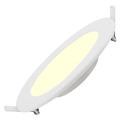 Foto van Led downlight slim pro - aigi - inbouw rond 16w - warm wit 3000k - mat wit - kunststof - ø170mm