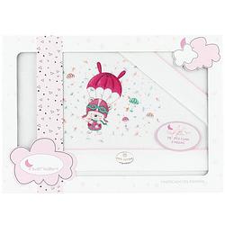 Foto van Interbaby bedtextiel parachute 80 x 40 cm katoen roze 3-delig