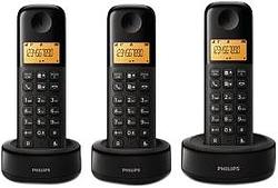 Foto van Philips dect draadloze telefoon met 3 handsets