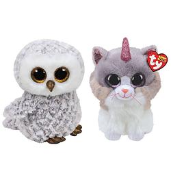 Foto van Ty - knuffel - beanie buddy - owlette owl & asher cat