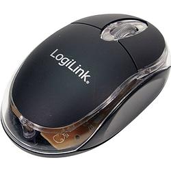 Foto van Logilink mini mouse muis usb optisch zwart 3 toetsen 800 dpi verlicht