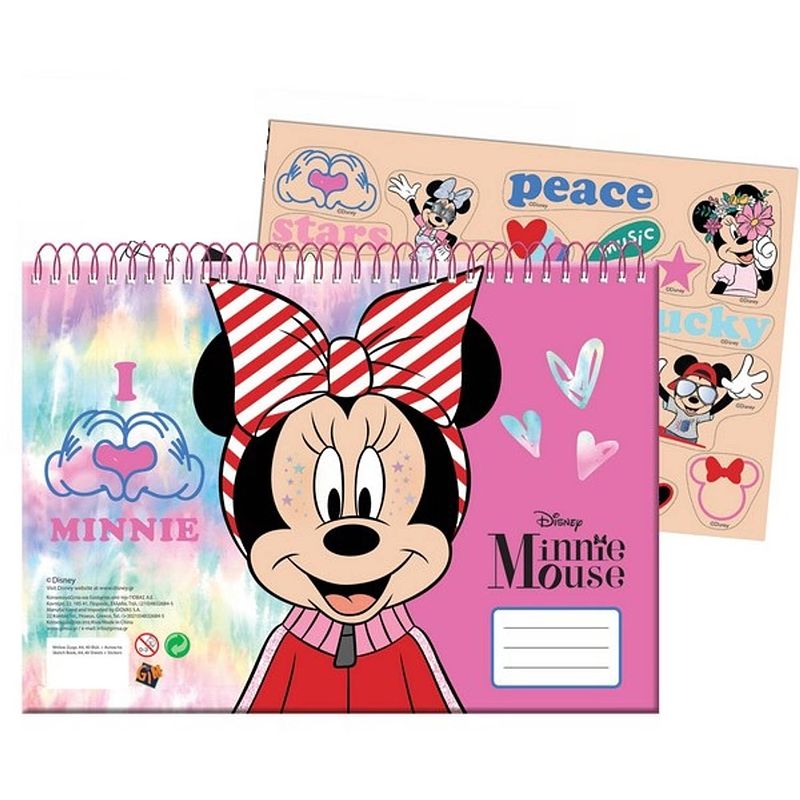 Foto van Disney notitieboek minnie 33 x 23 cm ringband roze 2-delig