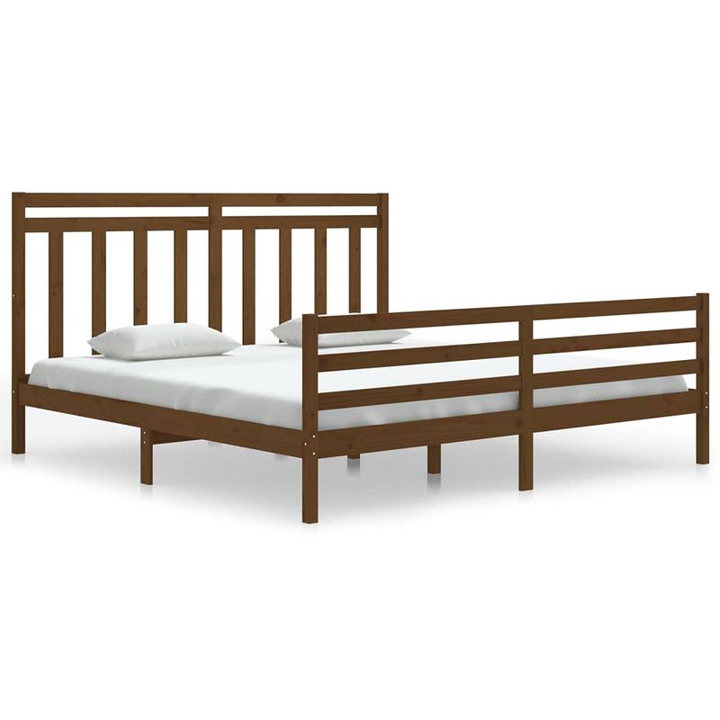 Foto van Vidaxl bedframe massief hout honingbruin 180x200 cm 6ft super king