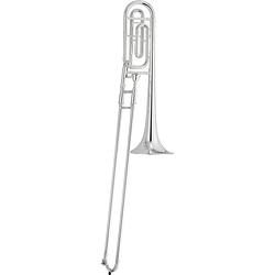 Foto van Jupiter jtb1100 fsq tenor trombone bb/f (kwartventiel, zilver) + koffer