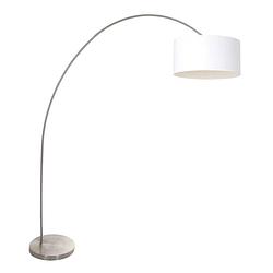 Foto van Mexlite solva vloerlamp - e27 (grote fitting) - staal en wit