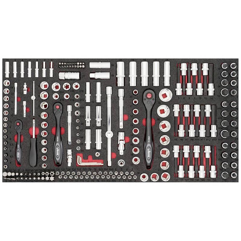 Foto van Vigor v4586 dopsleutelset metrisch 1/4 (6.3 mm), 3/8 (10 mm)