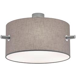 Foto van Led plafondlamp - plafondverlichting - trion coleno - e27 fitting - rond - mat nikkel - aluminium