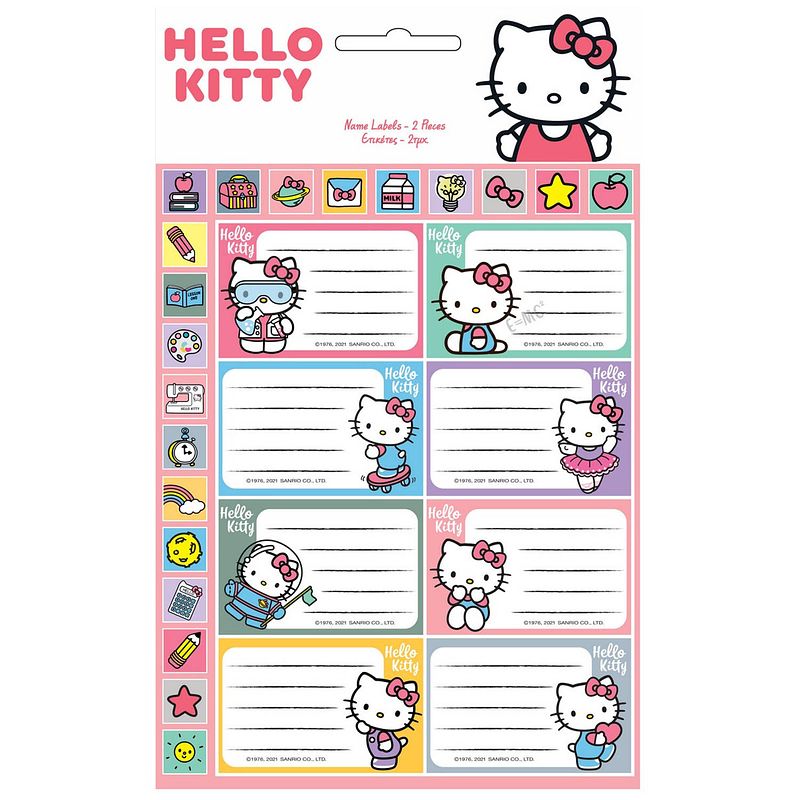 Foto van Hello kitty etiketten glitter junior 16 stuks