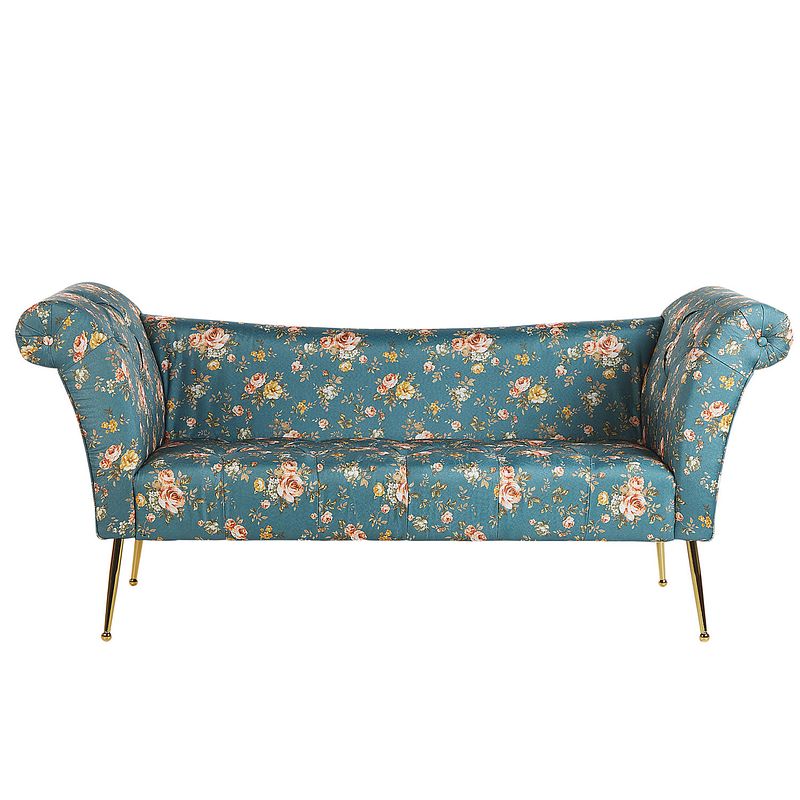 Foto van Beliani nantilly - chaise longue-blauw-fluweel