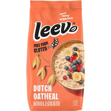 Foto van Leev dutch oatmeal wholegrain 450 g bij jumbo