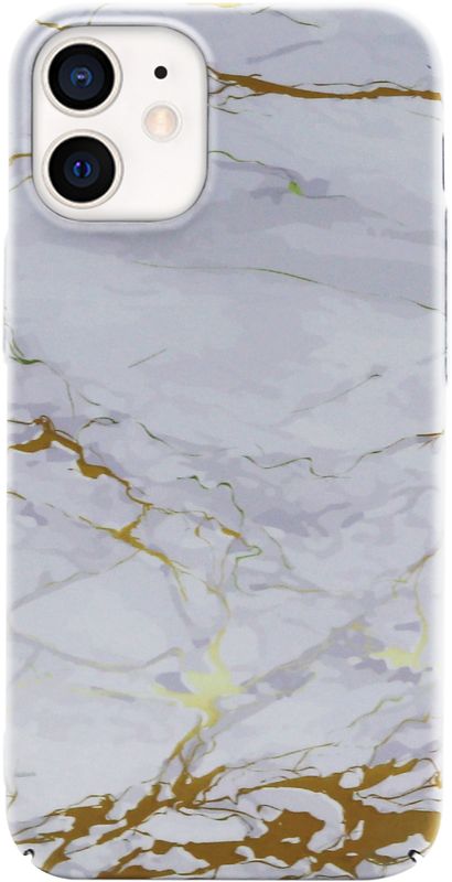 Foto van Bluebuilt grey marble hard case apple iphone 12 / 12 pro back cover