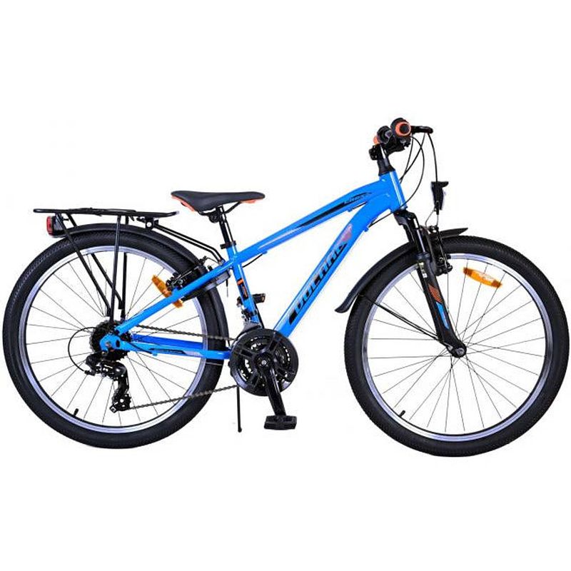 Foto van Volare jongensfiets cross 24 inch 31,75 cm jongens 18v terugtraprem blauw/zwart